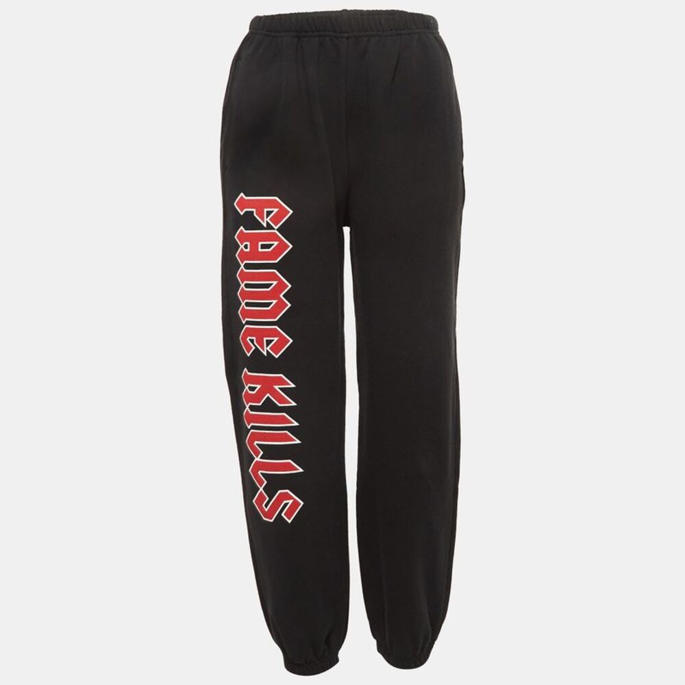 Adaptation Black Printed Cotton Knit Sweatpants M